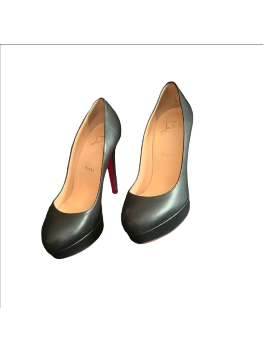 Christian Louboutin Bianca 140 Black Kid Leather Platform Pumps size 36